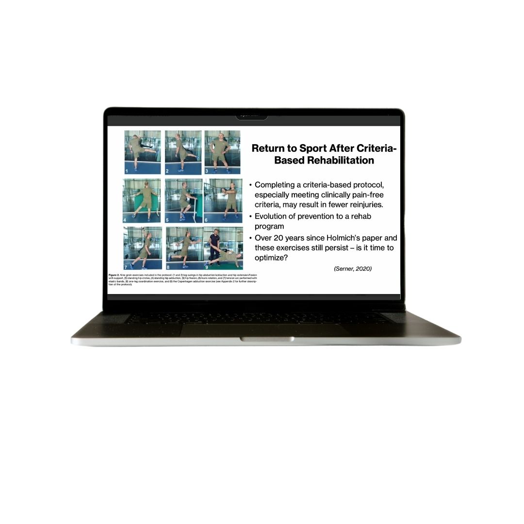 Image of webinar showing return to sport after criteria-based rehabilitation